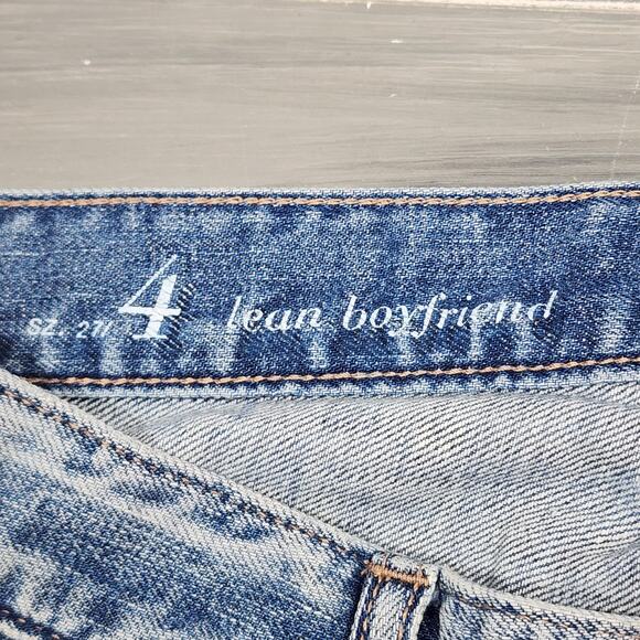 Ann Taylor Loft Lean Boyfriend Jeans Distressed Size 4 Light Wash - Picture 5 of 9